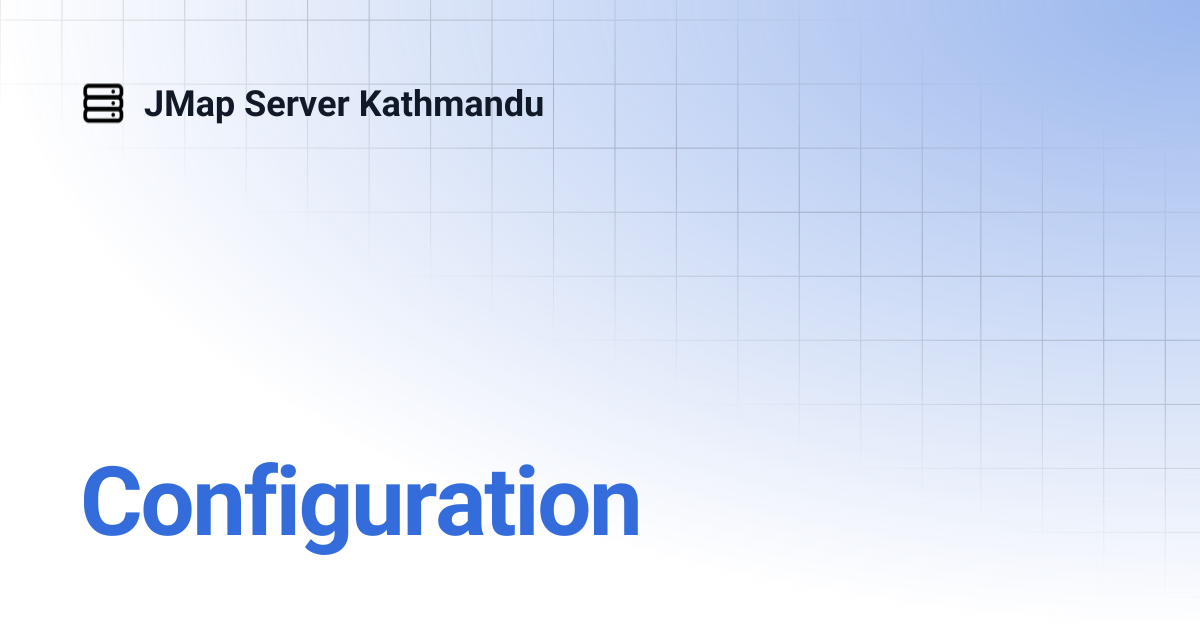 Configuration | Français | JMap Server Kathmandu